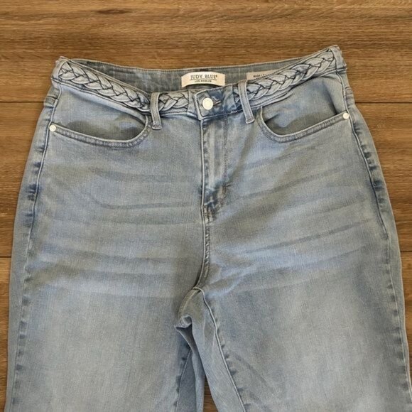 Judy Blue 16W Wide Leg Fit Denim Jeans Braided Waist - Picture 12 of 16